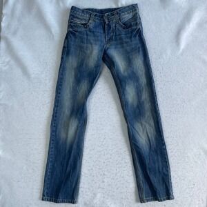 Diesel Jeans Mens Size 31 Blue Straight Leg Faded Distressed Denim